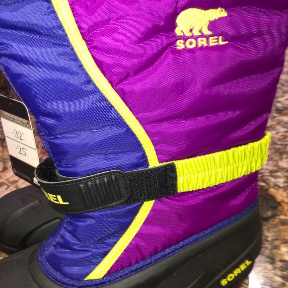 Sorel purple yellow new size 5 winter boots - Picture 3 of 12
